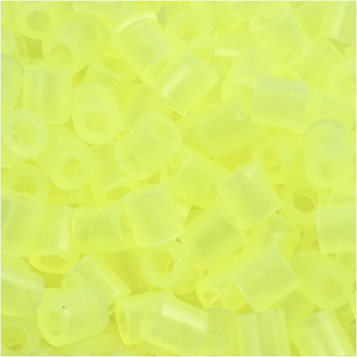 Fuse Beads, 5x5 mm, 2,5 mm, medium, neon yellow (32223), 6000pc/ 1 pack