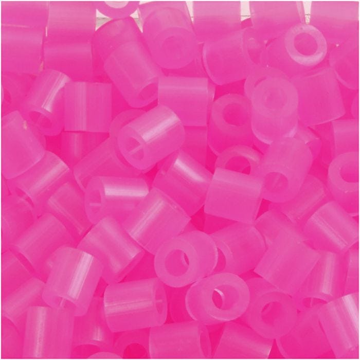 Fuse Beads, size 5x5 mm, hole size 2,5 mm, medium, rose neon (32257), 6000 pc/ 1 pack