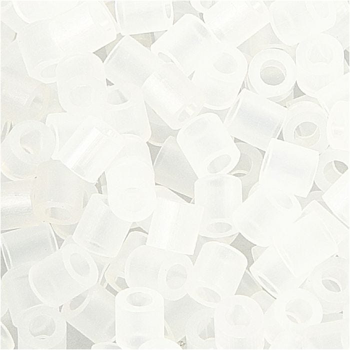 Fuse Beads, size 5x5 mm, hole size 2,5 mm, medium, transparent clear (32264), 6000 pc/ 1 pack