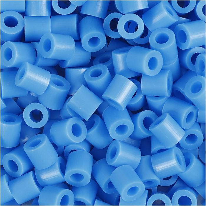 Fuse Beads, size 5x5 mm, hole size 2,5 mm, medium, blue (32238), 1100 pc/ 1 pack