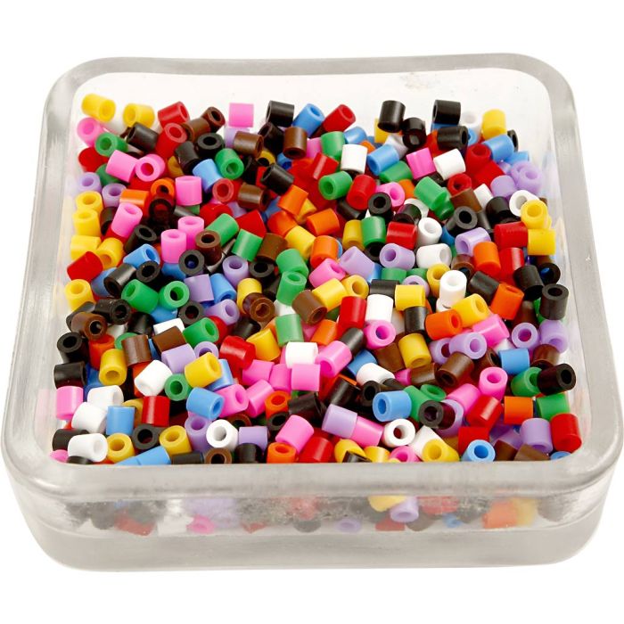 Fuse Beads, size 5x5 mm, hole size 2,5 mm, medium, standard colours, 30000 pc/ 1 pack