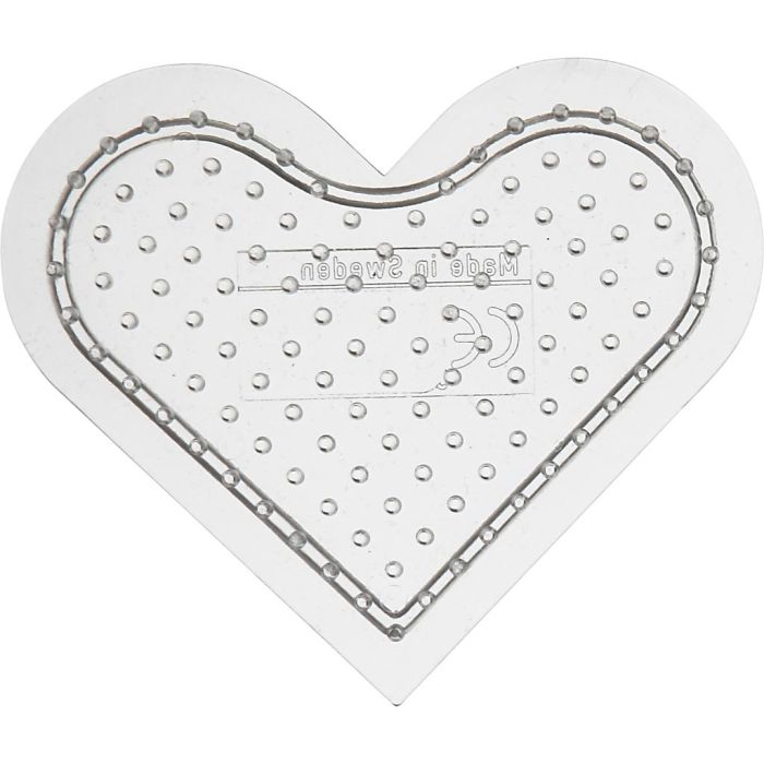 Peg Board, small heart, medium, size 7 cm, transparent, 1 pc