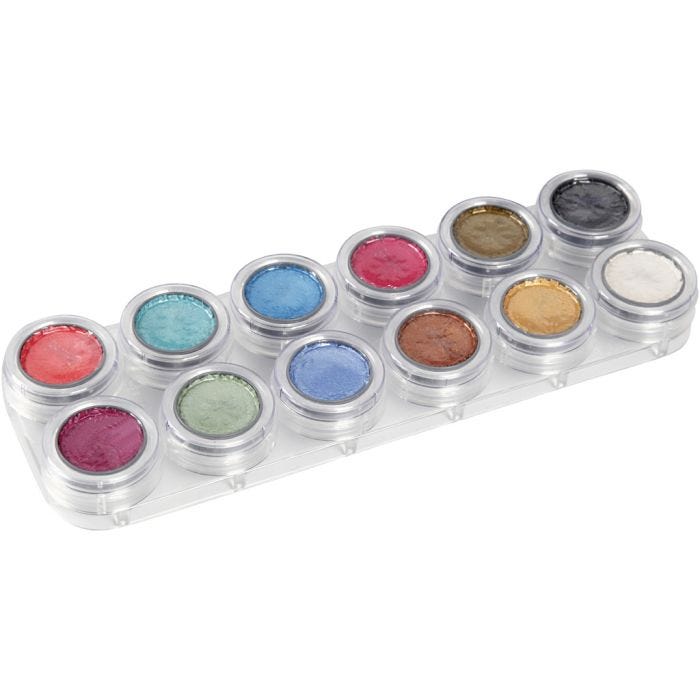 Water-based Face Paint Palette, mother of pearl colours, 12x2.50 ml/ 1 pc