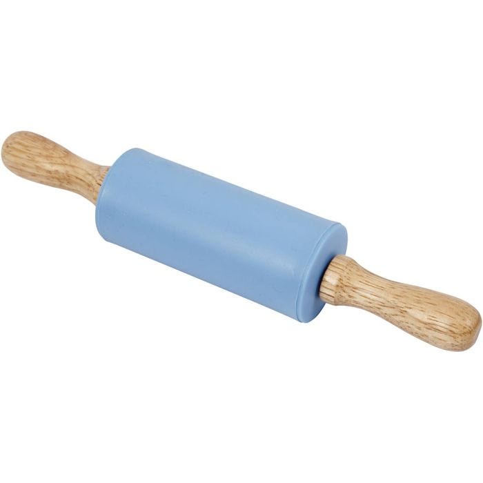 Rolling pin, L: 23 cm, dia. 4.5 cm, light blue, 1 pc