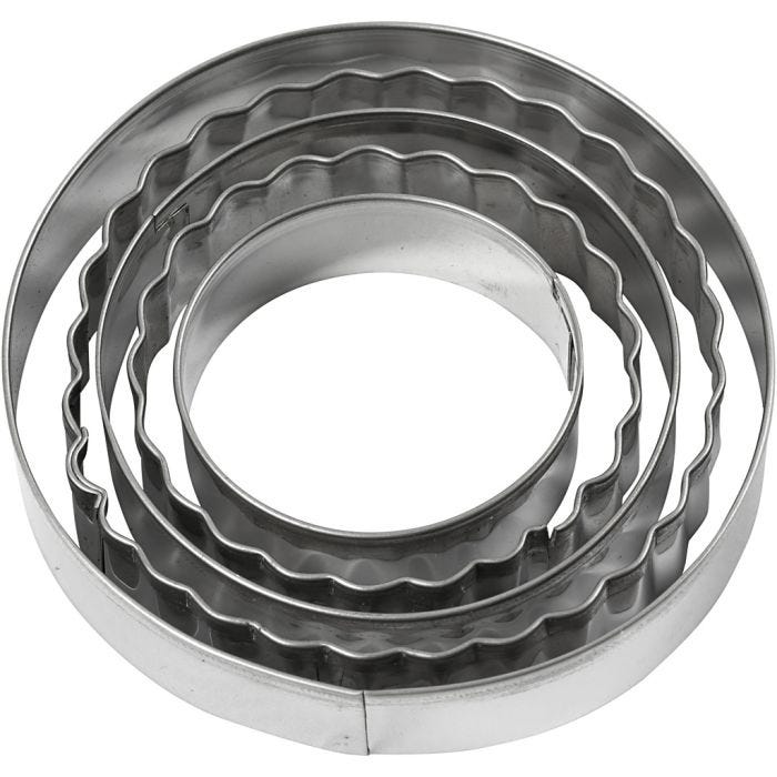 Cookie cutters, circle, size 8 cm, 5pc/ 1 pack
