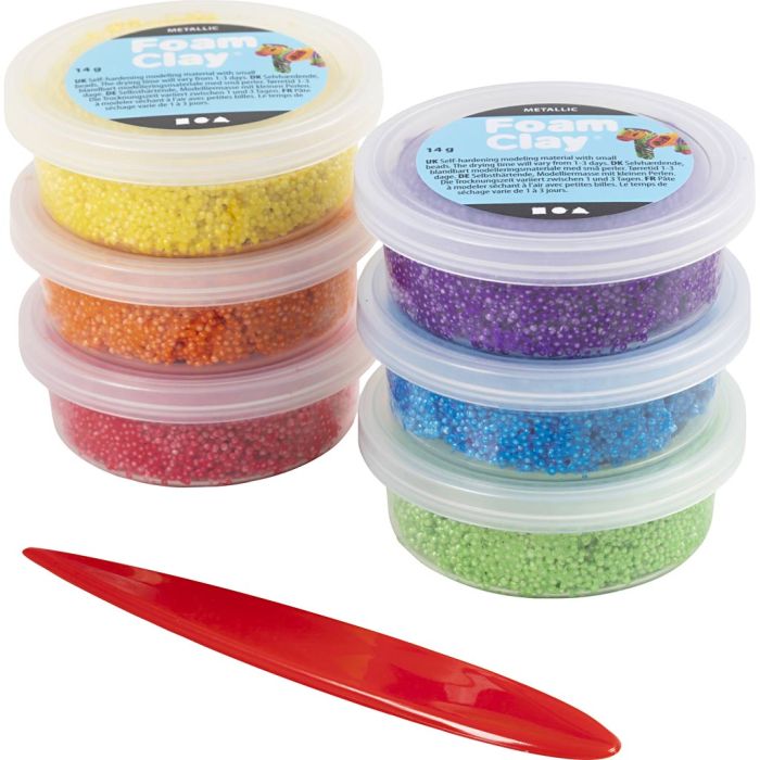Foam Clay®, metallic, bold colours, 84 g, 6x14 g/ 1 pack