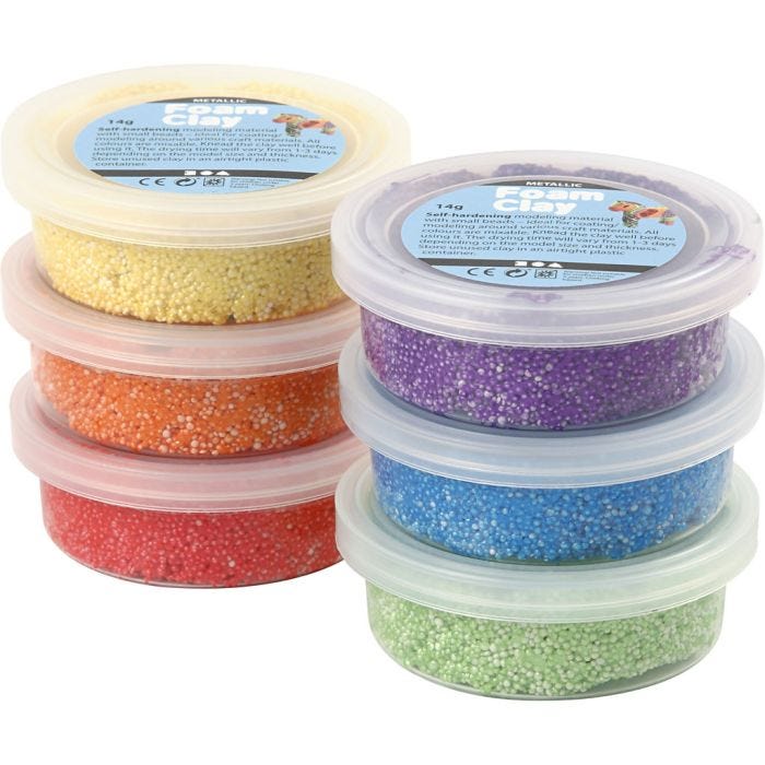 Foam Clay®, metallic, bold colours, 6x14 g/ 1 pack