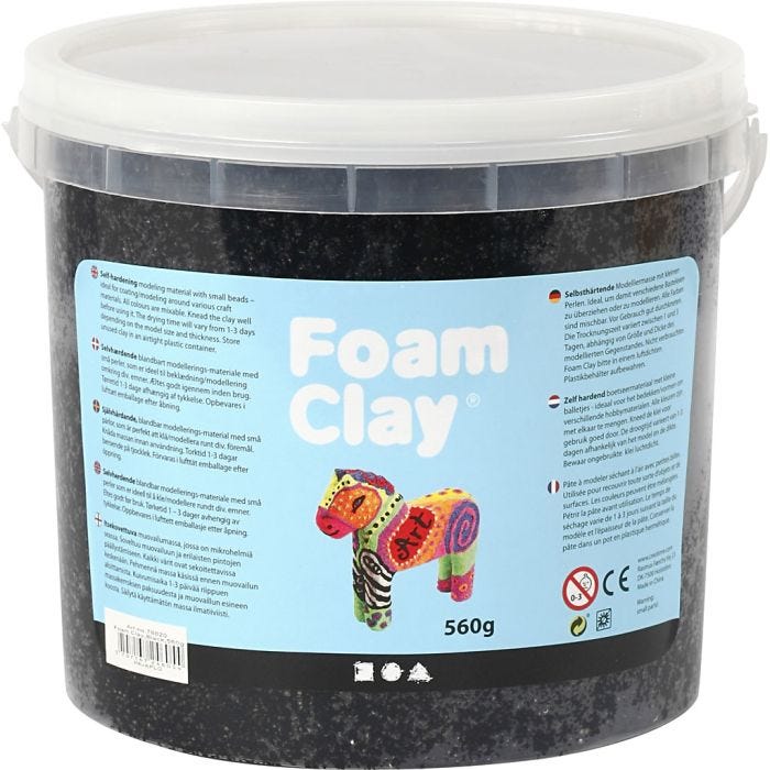 Foam Clay®, black, 560g/ 1 bucket
