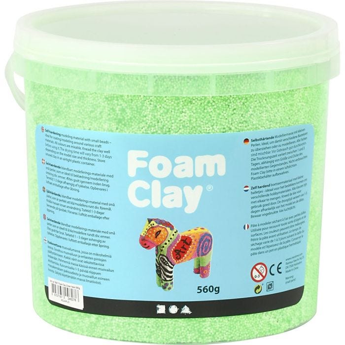 Foam Clay®, neon green, 560g/ 1 bucket