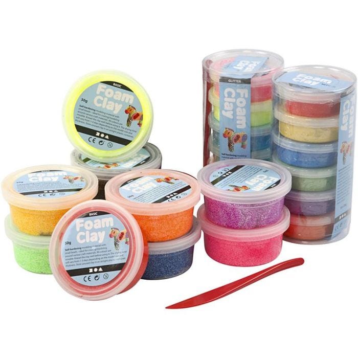 Foam Clay®, assorted colours, 22 tub/ 1 set