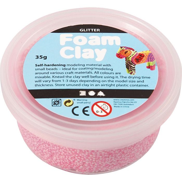 Foam Clay®, glitter, light red, 35g/ 1 tub