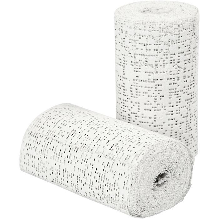 Plaster Gauze, L: 2,7 m, W: 10 cm, white, 2 roll/ 1 pack