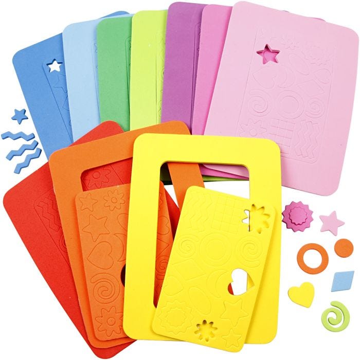 EVA Foam Photo Frames, size 13x18 cm, 10 asstd./ 1 pack