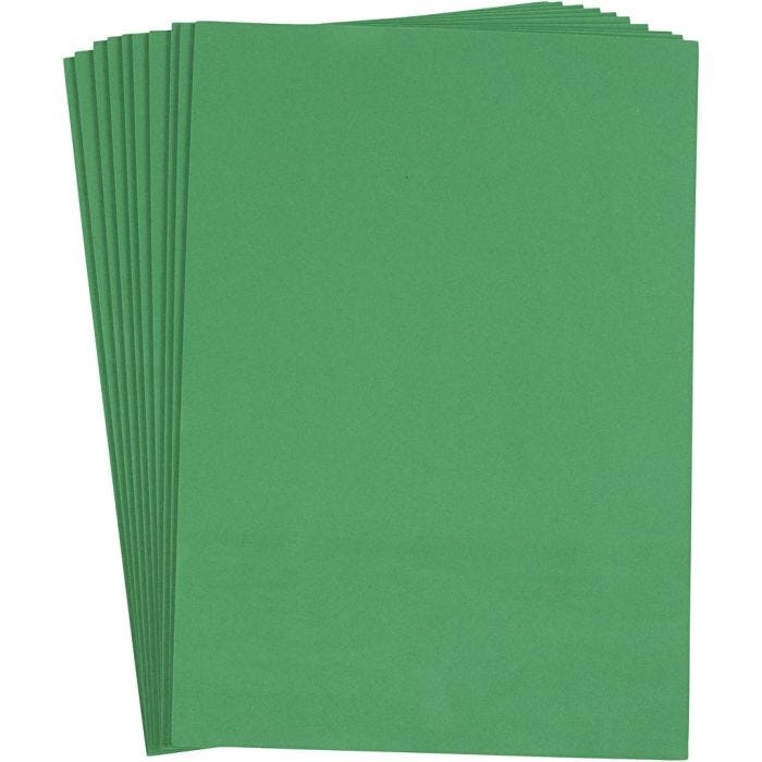 EVA foam, A4, sheet 210x297 mm, thickness 2 mm, dark green, 10sheet/ 1 pack