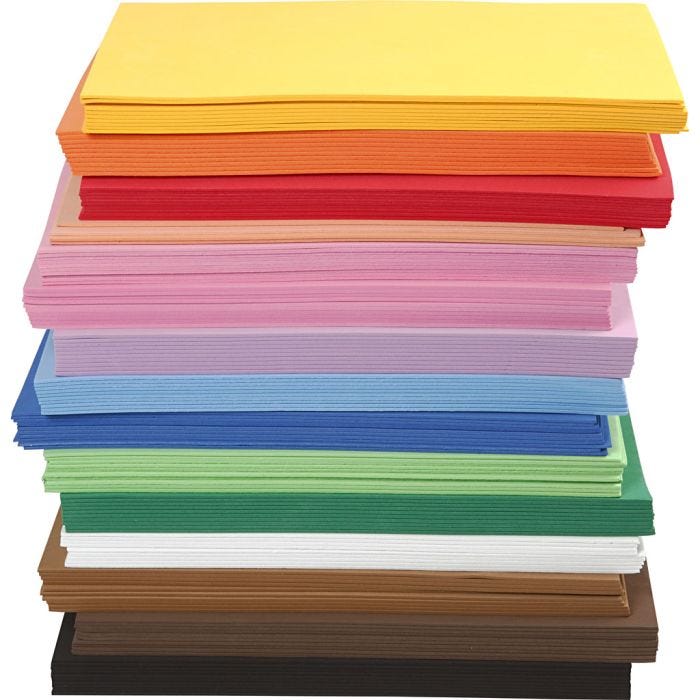 EVA foam, A4, sheet 210x297 mm, thickness 2 mm, 15x10sheet/ 1 pack