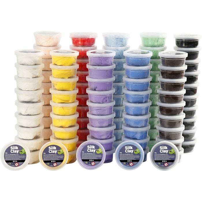 Silk Clay®, assorted colours, 10tub/ 1 pack