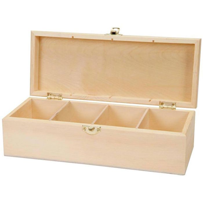 4-compartment long tea caddy, 1 pc