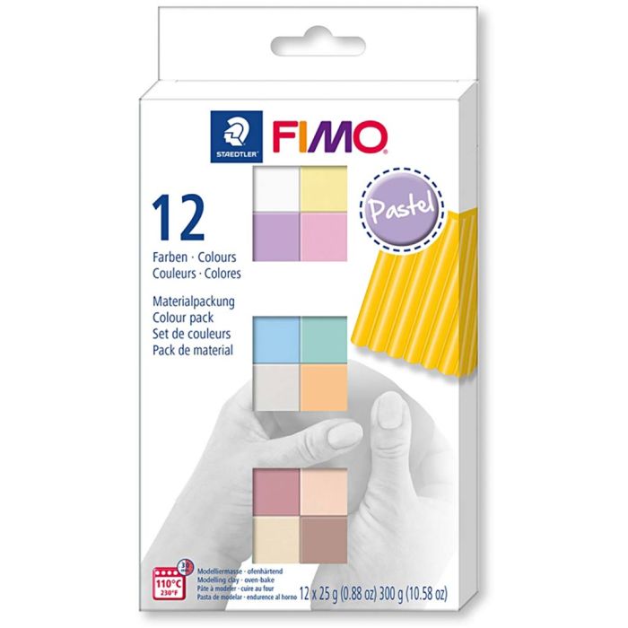 Soft Fimo Effect Paste Set, pastel colours, 12x25 g/ 1 pack