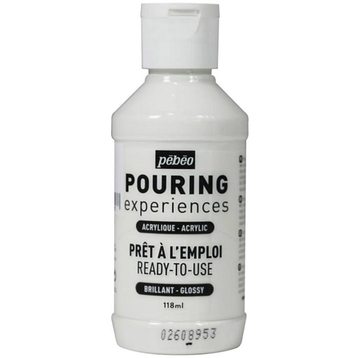 Pébéo Acrylic Pouring Paint, white, titanium, 118 ml/ 1 bottle