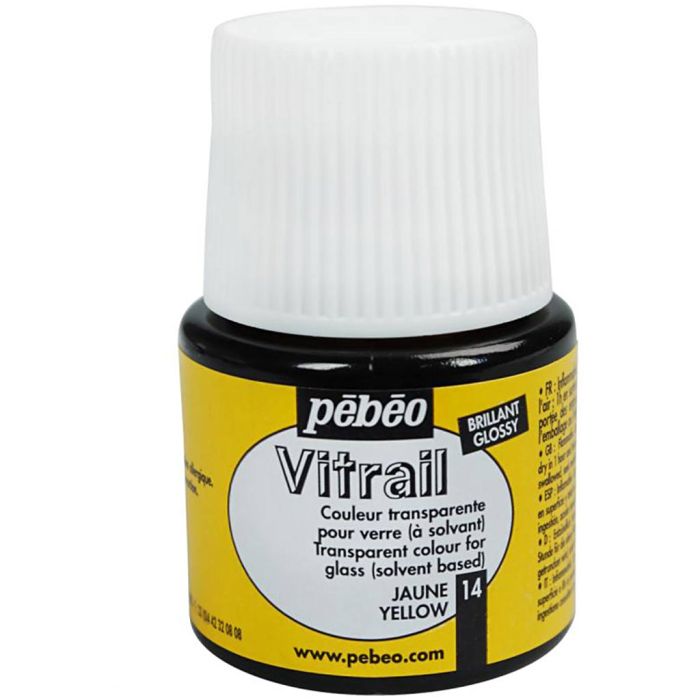 Transparent stained glass paint, yellow, 45 ml/ 1 bottle