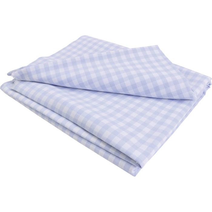 Cotton fabric, squares 1x1 cm, W: 145 cm, white, blue, 5 m/ 1 pack