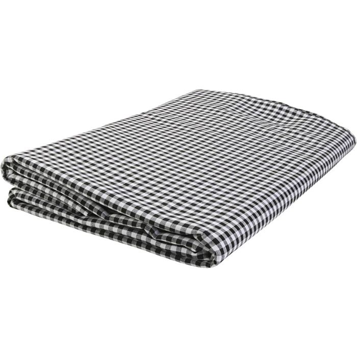 Cotton fabric, squares 4x4 mm, W: 145 cm, black, white, 5 m/ 1 pack