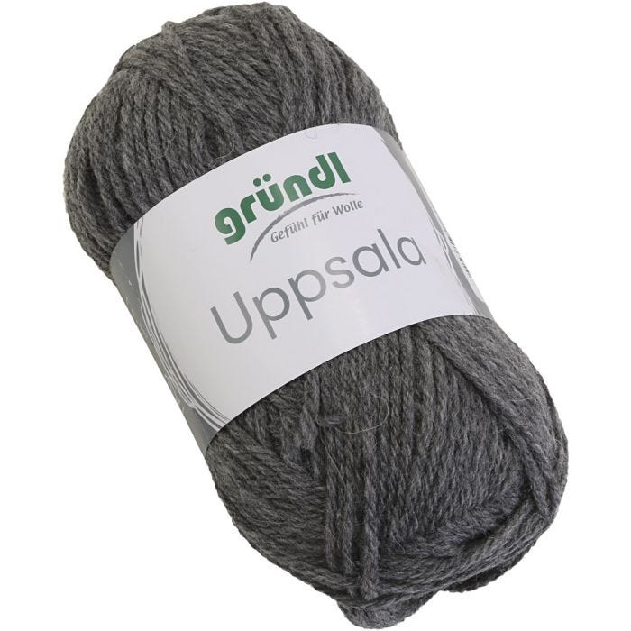 Wool yarn, L: 125 M, grey mixture, 50 g/ 1 pc