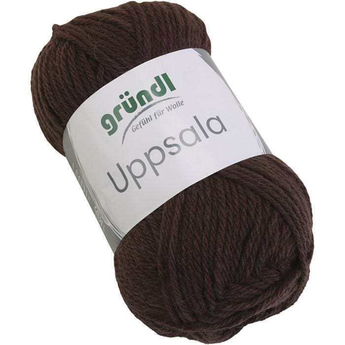 Wool yarn, L: 125 M, brown, 50 g/ 1 pc