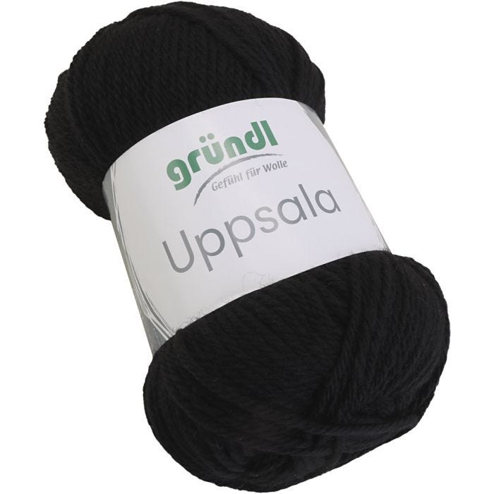 Wool yarn, L: 125 M, black, 50 g/ 1 pc