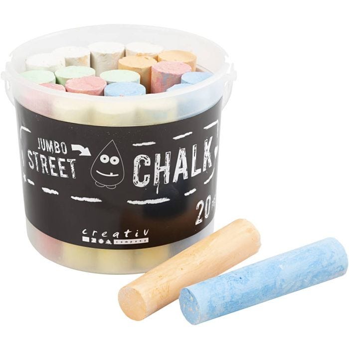 Street Chalk, assorted colours, 20 pc/ 1 pack
