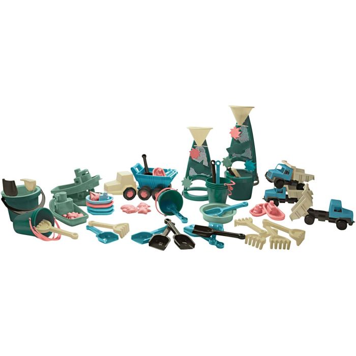 dantoy Blue Marine Toys Sand Set, assorted colours, 59 parts/ 1 set