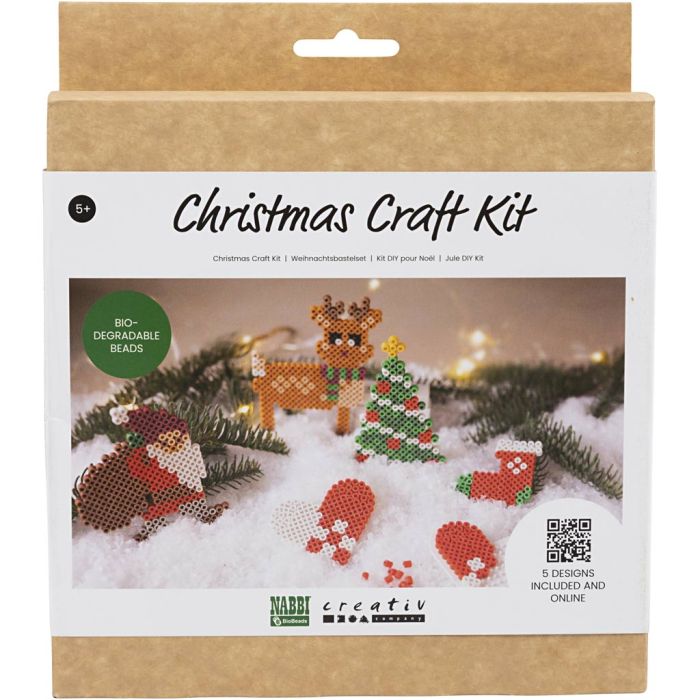 Craft Kit NABBI BioBeads, Santa Claus, Christmas tree, stocking, heart and reindeer, 1 pack