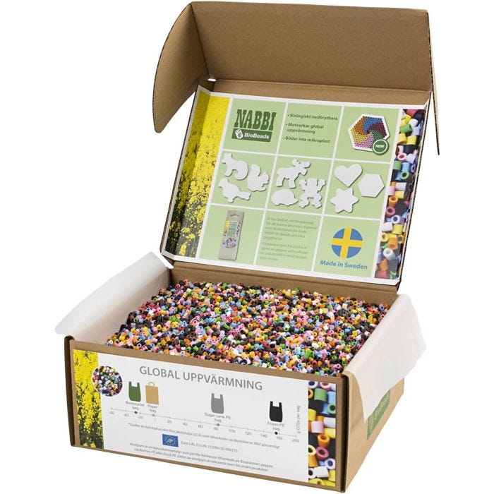NABBI BioBeads, size 5x5 mm, medium, standard colours, 55000 pc/ 1 pack