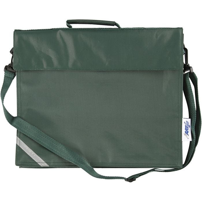 School Bag, D. 6 cm, size 36x31 cm, green, 1 pc