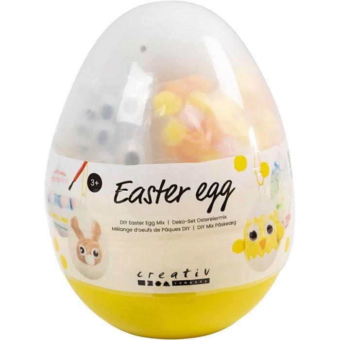 Craft Mix Easter Egg, H: 14 cm, dia. 11 cm, 1 pc
