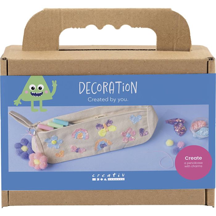 Mini Craft Kit Decoration, Pencil case, pastel colours, 1 pack