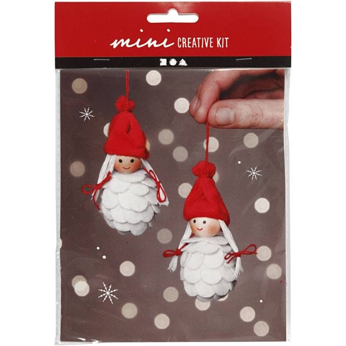 Mini Craft Kit, Christmas elf girls, H: 8 cm, 1 pack