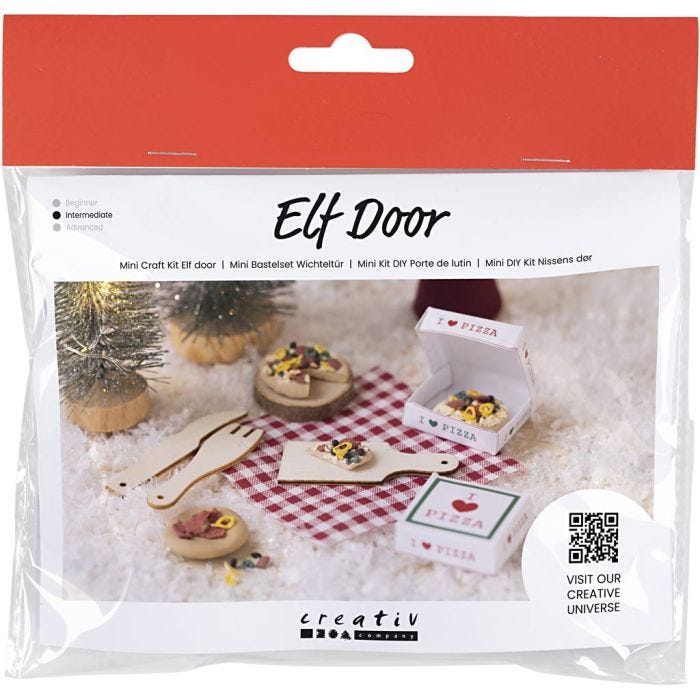 Mini Craft Kit Elf Door, Pizza, 1 pack