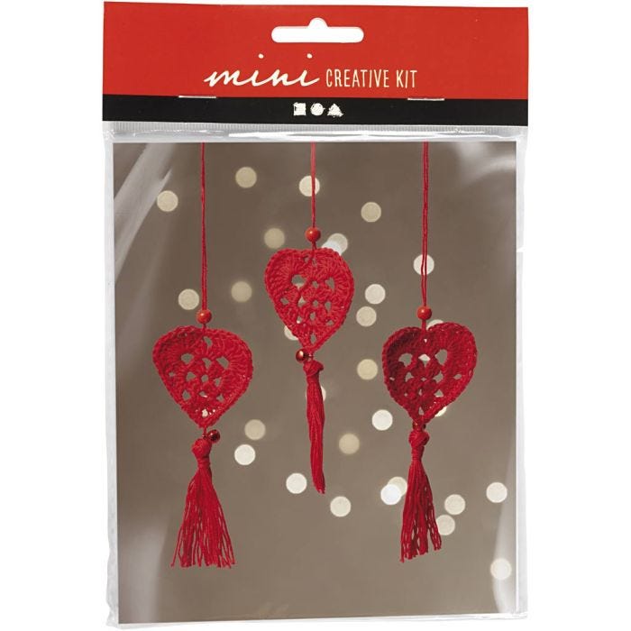 Mini Craft Kit Crochet , Hearts, 1 pack