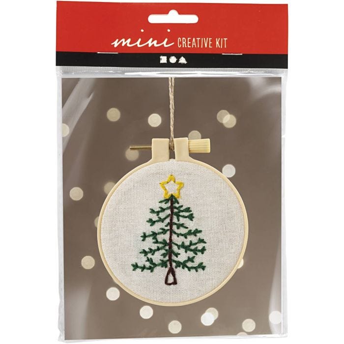 Mini Craft Kit Embroidery, Christmas tree, 1 pack
