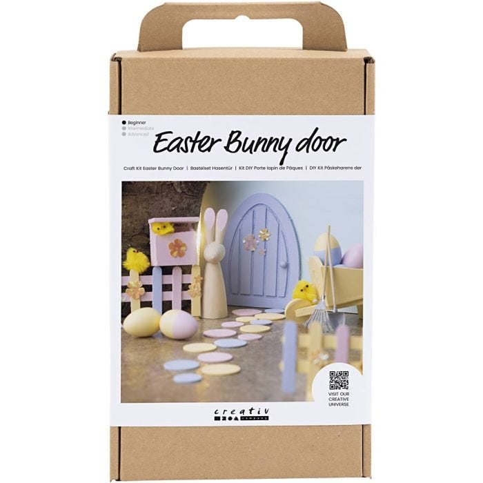 Craft Kit Easter Bunny Door, pastel colours, 1 pack