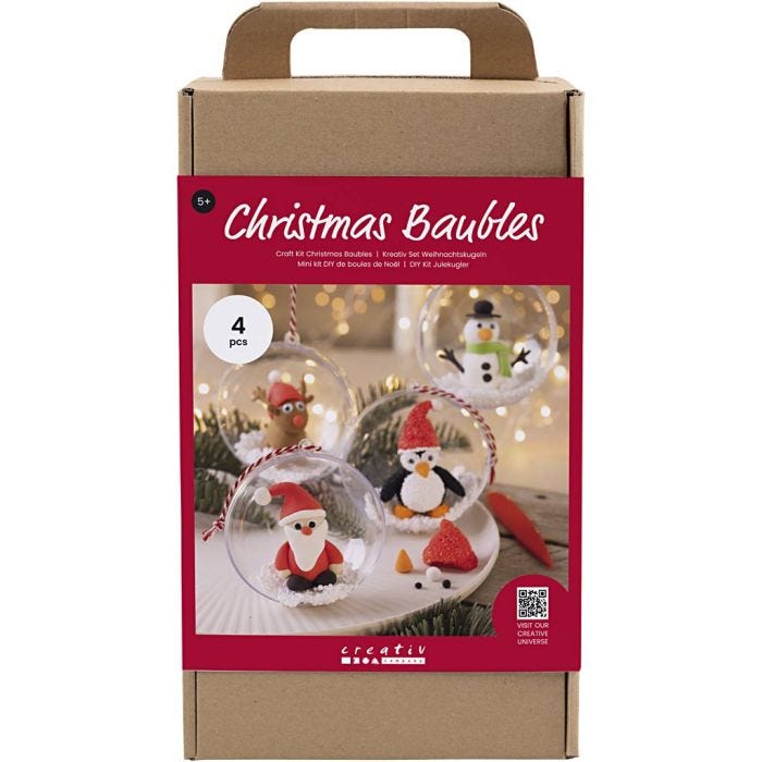 Craft Kit Christmas Baubles, Modelling, 1 pack