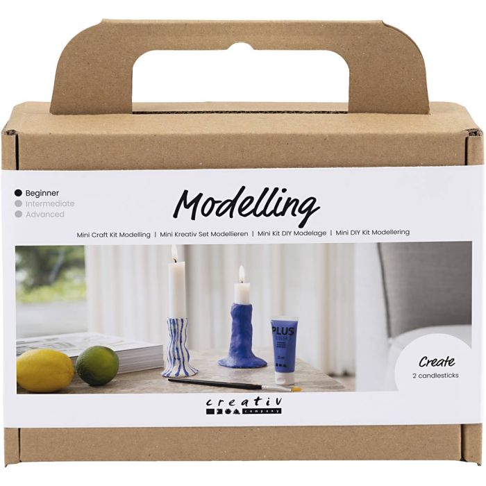 Mini Craft Kit Modelling, Candle Holder, ultra marine, 1 pack