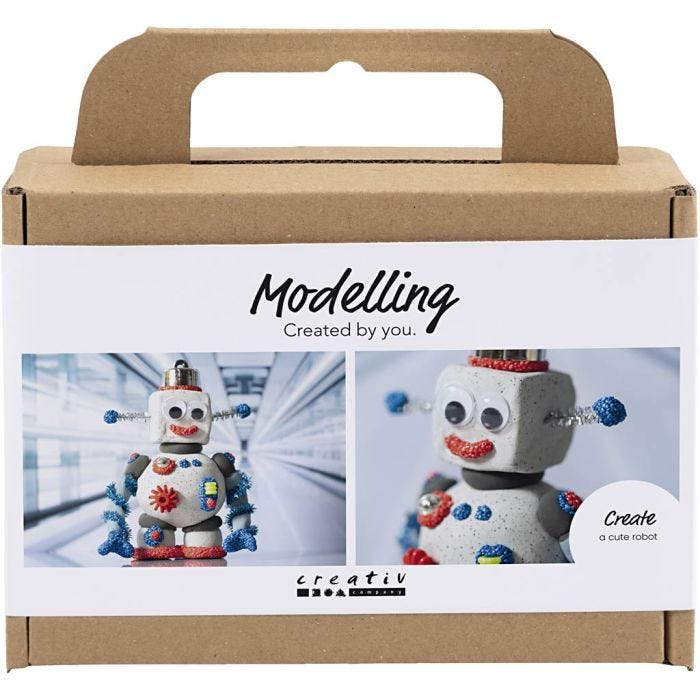 Mini Craft Kit Modelling, Robot, blue, grey, red, 1 pack