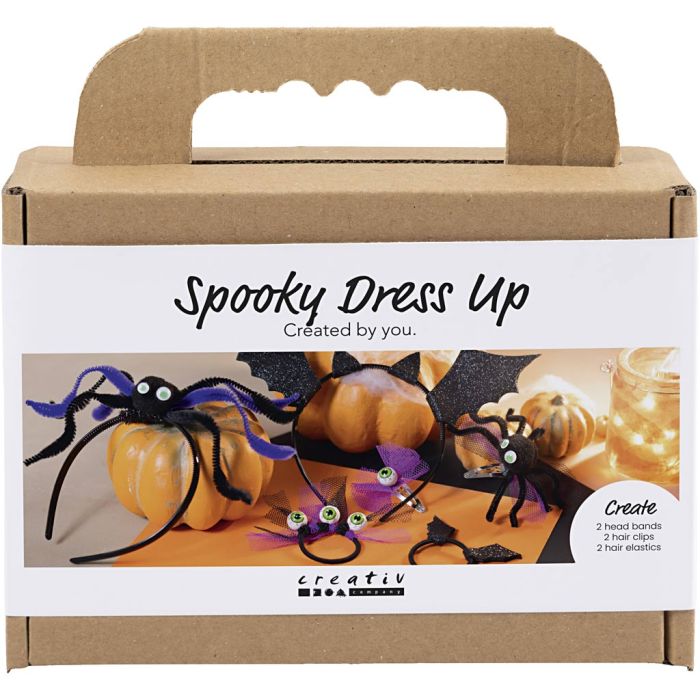 Mini Craft Kit Spooky Dress-Up, Headbands, hair clips and hair bands, black, lilac, purple, 1 pack