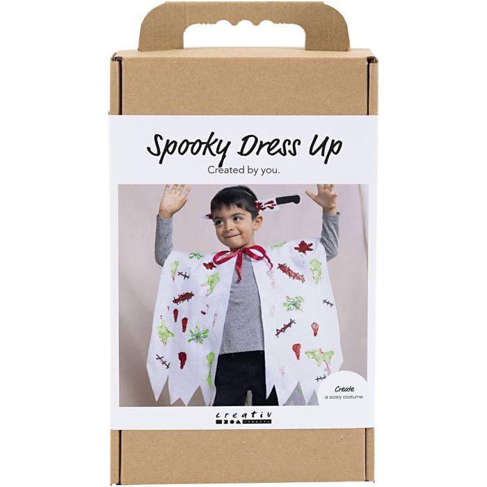 Craft Kit Spooky Costume, Cape and headband, assorted colours, 1 pack