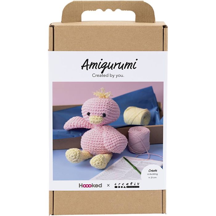 Craft Kit Amigurumi , Duckling, light pink, light yellow, 1 pack