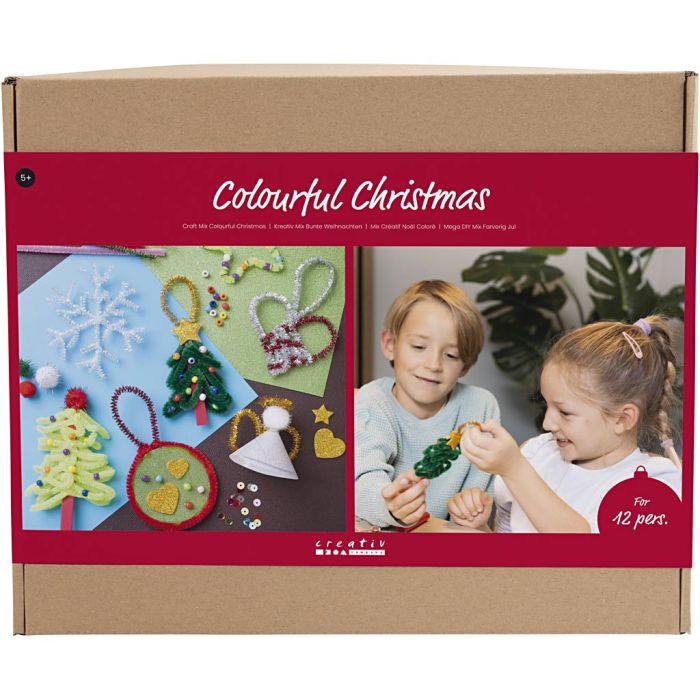 Group Craft Kit Colourful Christmas, Christmas figures, assorted colours, 1 pack