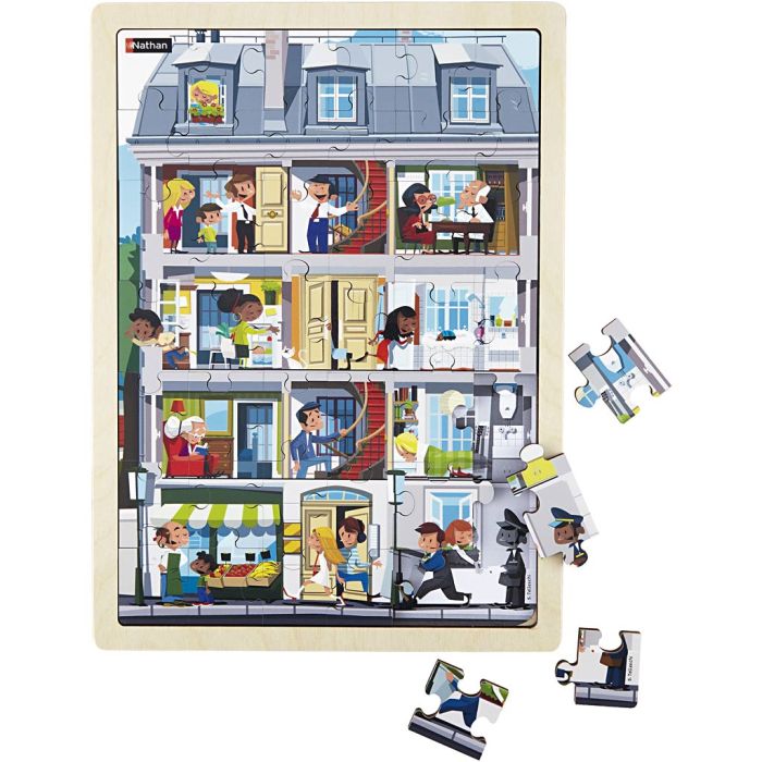 Block of flats, size 37x27 cm, 42 puzzle pieces, 1 pc