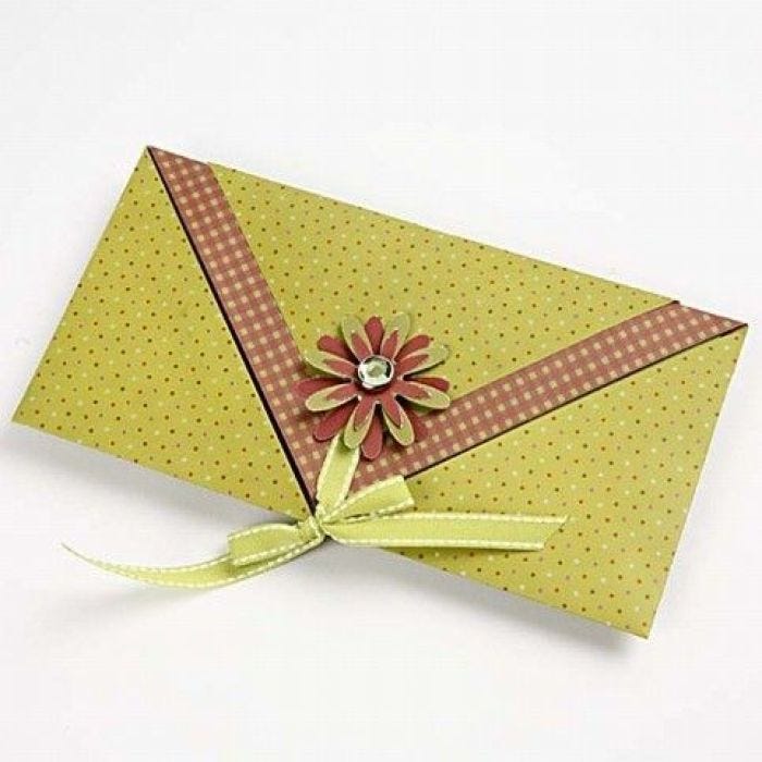 A folded envelope card